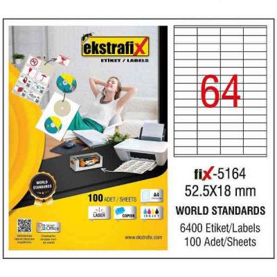 Ekstrafix Laser Etiket 52,5x18 mm - 1