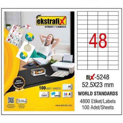 Ekstrafix Laser Etiket 52,5x23 mm - 1