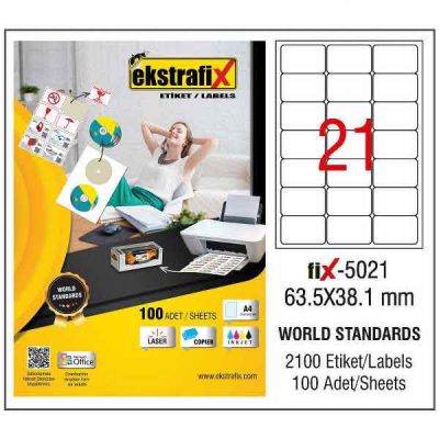 Ekstrafix Laser Etiket 63,5x38,1 mm - 1