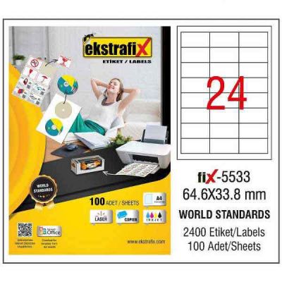 Ekstrafix Laser Etiket 64,6x33,8 mm - 1