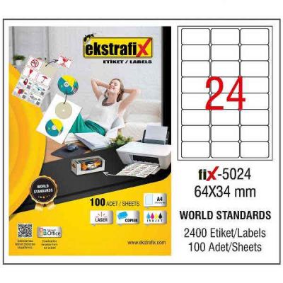 Ekstrafix Laser Etiket 64x34 mm - 1