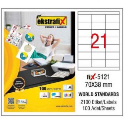 Ekstrafix Laser Etiket 70x38 mm - Ekstrafix