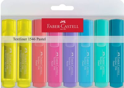 Faber-Castell 1546 Pastel Fosforlu Kalem 8'li poşet - 1
