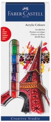 Faber-Castell Akrilik Boya 12 renk 12 ml tüp - 1