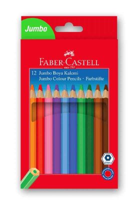 Faber-Castell Boya Kalemi 12 Renk Jumbo Tam Boy - 1