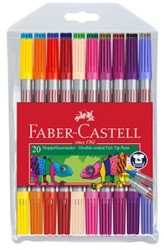 Faber Castell - Faber-Castell Çift Taraflı Keçeli Kalem 20 Renk