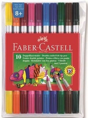 Faber-Castell Çift Uçlu Keçeli Kalem 10 Renk - 1
