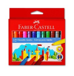Faber-Castell Jumbo Keçeli Kalem 12 Renk - Faber Castell
