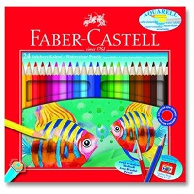Faber-Castell Karton Kutu Aquarel Boya Kalemi 24 Renk - 1