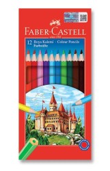Faber-Castell Karton Kutu Boya Kalemi 12 Renk Tam Boy - Faber Castell