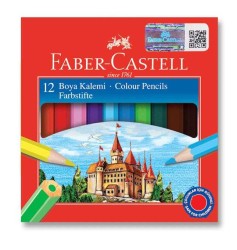 Faber-Castell Karton Kutu Boya Kalemi 12 Renk Yarım Boy - Faber Castell