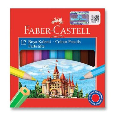 Faber-Castell Karton Kutu Boya Kalemi 12 Renk Yarım Boy - 1