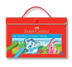 Faber Castell - Faber-Castell Plastik Çantalı Tutuculu Pastel Boya 18 Renk