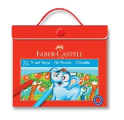 Faber-Castell Plastik Çantalı Tutuculu Pastel Boya 24 Renk - Faber Castell