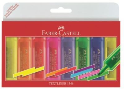 Faber-Castell Şeffaf Gövde Fosforlu Kalem 6+2'li Poşet - 1