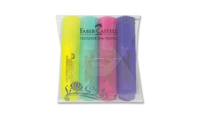 Faber-Castell Şeffaf Gövde Pastel Renkler 1546 4'lü Poşet - 1