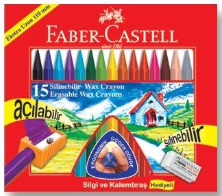 Faber-Castell Silinebilir Mum Boya 15 Renk - 1