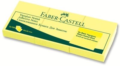 Faber-Castell Yapışkan Notluk 50x40mm 3'lü Sarı - 1