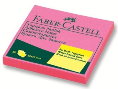 Faber-Castell Yapışkan Notluk 50x50mm Fosforlu Pembe - 1