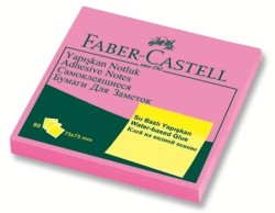 Faber-Castell Yapışkan Notluk 75x75mm Fosforlu Pembe - Faber Castell