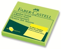 Faber-Castell Yapışkan Notluk 75x75mm Fosforlu Yeşil - Faber Castell