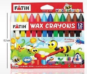 Fatih Wax Crayons Üçgen Mum Boya 12 li - 1