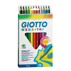 Giotto Mega-Tri Jumbo Kuruboya Kalemi 12 Renk - Giotto