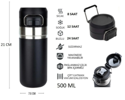 Globox Termos BS264-1 Siyah 500ml. - Globox