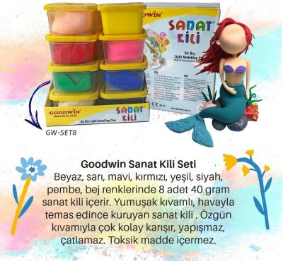 Goodwin Sanat Kili 40 gr 8 Renk Set - 1