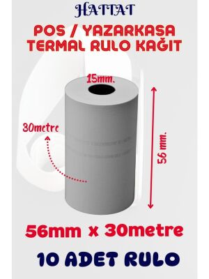 Hattat 56x30mt Termal Rulo - 10 lu - 1