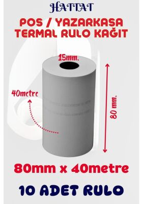 Hattat 80x40mt Termal Rulo - 10 lu - 1