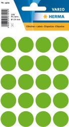Herma Vario Yuvarlak Etiket 19mm Fosforlu Yeşil - Herma