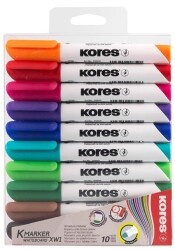 Kores Beyaz Tahta Kalemi 10 Renkli Set - Kores