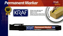 Kraf 230 Permanent Markör Kesik Uç Siyah - Kraf