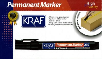 Kraf 230 Permanent Markör Kesik Uç Siyah - 1