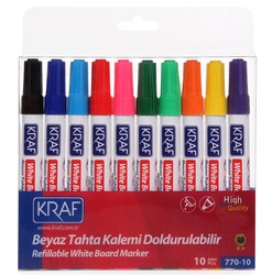 Kraf - Kraf 770-10 Beyaz Tahta Kalemi Doldurulabilir 10 Lu Set