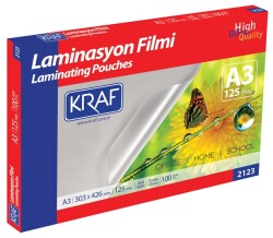 Kraf Laminasyon Filmi A3 125 Mikron 100 Lük - Kraf