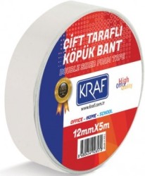 Kraf Çift Taraflı Köpük Bant 12mmx5mt - Kraf