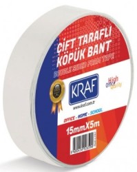 Kraf Çift Taraflı Köpük Bant 15mmx5mt - Kraf