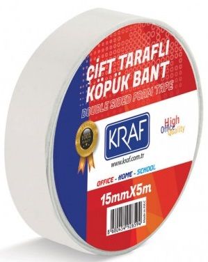 Kraf Çift Taraflı Köpük Bant 15mmx5mt - 1