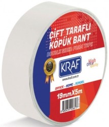 Kraf Çift Taraflı Köpük Bant 19mmx5mt - Kraf