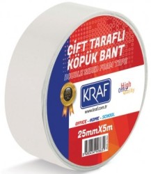 Kraf Çift Taraflı Köpük Bant 25mmx5mt - Kraf