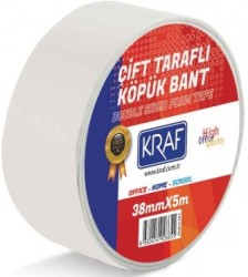 Kraf Çift Taraflı Köpük Bant 38mmx5mt - Kraf