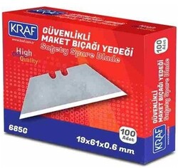 Kraf İş Güvenliği Maket Bıçağı Yedeği - 100 lük Paket - Kraf