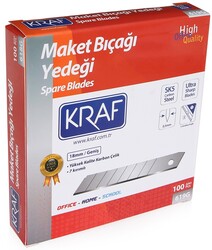 Kraf - Kraf Maket Bıçağı Yedeği Geniş Ultra Karbon Çelik SK5 100’lük