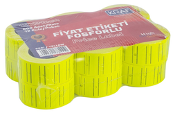 Kraf Motex Fiyat Etiketi Çizgili Fosforlu Sarı 12 mm x 21 mm 12'li - Kraf