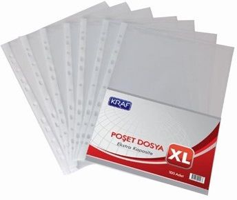Kraf Poşet Dosya A4 XL 100'lük Paket - 1