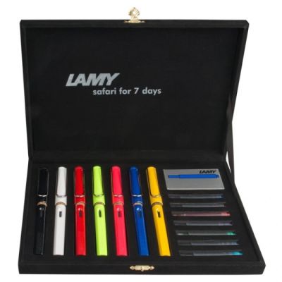 Lamy Safari Serisi Kadife Kutulu 7 li Dolma Kalem Seti - 1