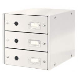 Leitz Click & Store 3 Çekmeceli Evrak Rafı Metalik Beyaz - Leitz