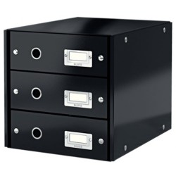 Leitz Click & Store 3 Çekmeceli Evrak Rafı Siyah - Leitz